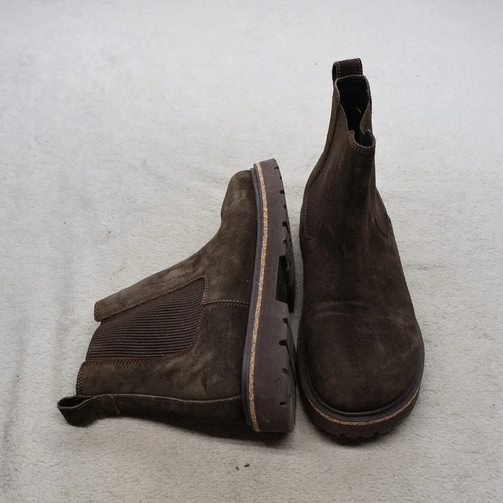 Birkenstock Unisex W7-7.5 M5-5.5 Chelsea Stalon Boots Brown Suede Chunky EU38